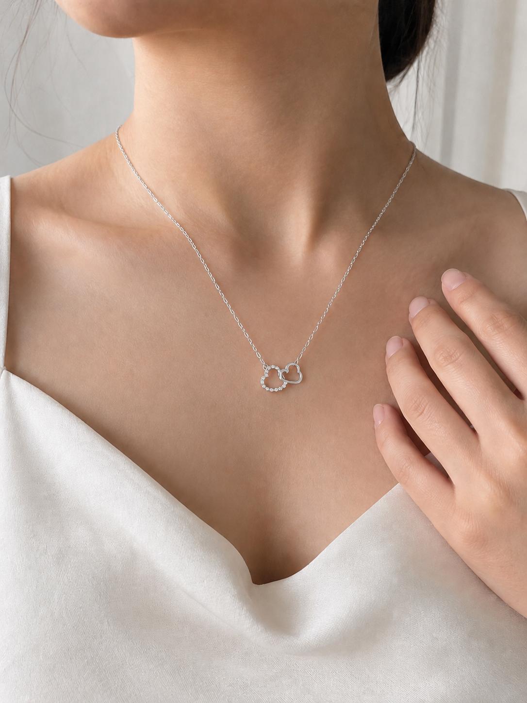 Gold-Colour Double Heart Necklace