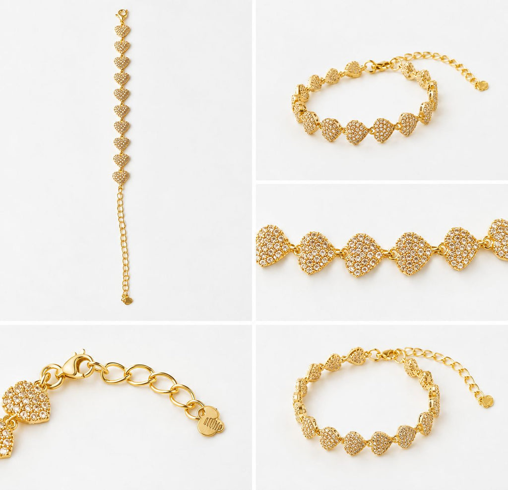 Gold Colour Heart Bracelet