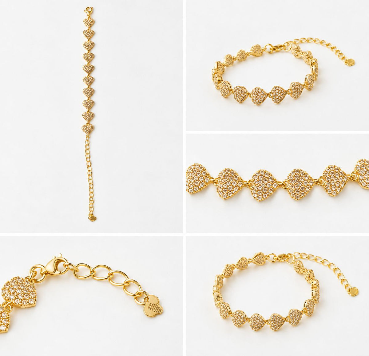 Gold Colour Heart Bracelet